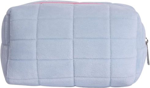 LYDZTION Plush Makeup Bag Cosmetic Bag for Women,Zipper Large Solid Color Travel Toiletry Bag Travel Make Up Toiletry Bag Washing Pouch...