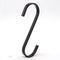12-Pack 4.5 Inch Black Chrome Finish Steel Hanging Flat Hooks - S Shaped Hook Heavy-Duty S Hooks, for Kitchenware, Pots, Utensils, Plants, Towels,...
