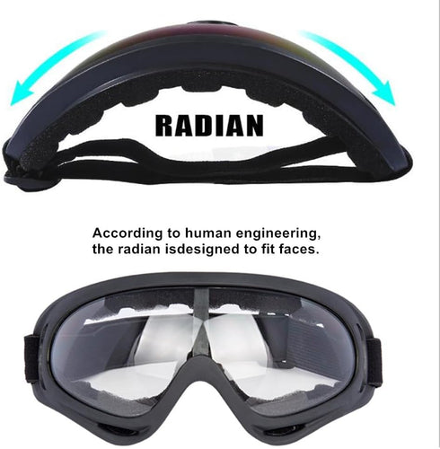 Motorcycle Goggles,2 Pack Dirt Bike ATV Motocross Riding Hiking Protective with 2 Pack Neck Breathable Bandana Mask...