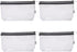 Multi-purpose Waterproof Clear Vinyl Zippered Toiletry Cosmetics Makeup Pouch With French Tape 4-pack...