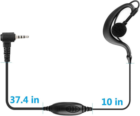 Retevis RT20 2 Way Radio Earpiece 1 Pin 2.5mm with Speaker Mic, Compatible with Retevis RT20 Walkie Talkies, C Shape Earhook Lightweight Walkie Ta...