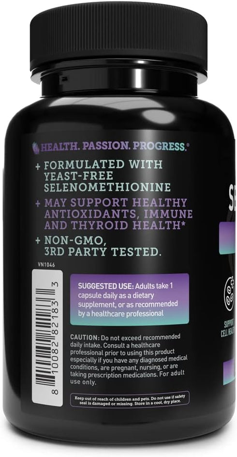 Selenium Capsule Supplement | 200mcg | Support Healthy Antioxidant, Immune, Reproductive,and Thyroid Health* | Non-GMO, 3rd Party Tested | 200 Cap...