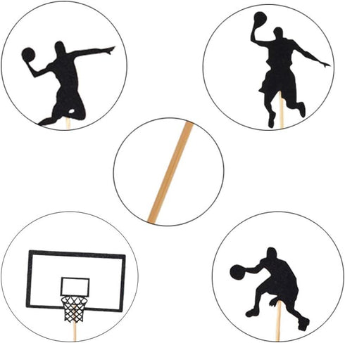 Basketball Cupcake Toppers, Fruit Food Dessert Picks Cake Topper for Boys Kids Birthday Sport Theme Party Baby Shower Christmas Decoration (24PCS)...