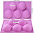 Newk 5 Holes Semi Sphere Silicone Mold, 3 Packs 5-Cavity Half Sphere Mold for Making Chocolate Bomb, Cake, Jelly, Pudding, Dome Mousse - Purple...