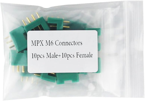 10 Pairs MPX M6 Connector Plug Multiplex Socket for RC Lipo Battery Quadcopter/Buggy 6M...