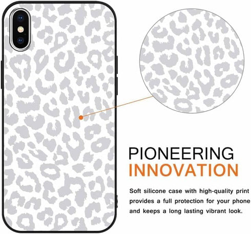 2 Pack Cute Cheetah Print for iPhone X/XS 5.8" Phone Case,Luxury Leopard Pattern Design Cases Soft Silicone TPU Shockproof Protective Cover for Wo...