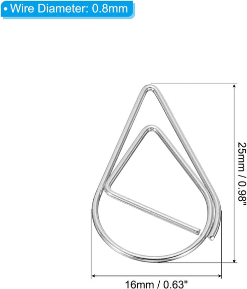 MECCANIXITY 150 Pieces Metal Paper Clip Drop-Shaped with Box 1 Inch Silver Tone for Crafts Organize Office Home...