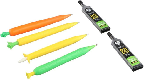 4Pcs Cartoon Mechanical Pencils Carrot Pineapple Cucumber Banana Shaped Pencils Decorative Drawing Painting Pencil with Lead Refills...