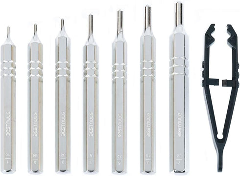 BESTNULE 8 Piece Punch Set, Punch Set, Roll Pin Punch Set, Punch Tools with 1 Metal Tweezers, Made of Solid Material Including Steel Punch and Twe...