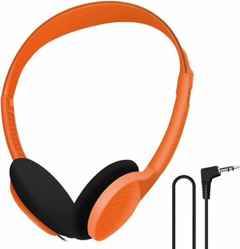 1 Pack Kids Headphones, School Headphones with 3.5mm Jack for Students Teen and Adults, Orange...