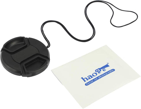 Haoge 55mm Center Pinch Snap On Front Lens Cap Cover with Cap Keeper for Canon Nikon Sony Fujifilm Sigma Tamron and Other 55mm Filter Thread Lens...