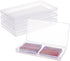 BENECREAT 4 Packs 7.8x4.3x0.9 Rectangle Large Clear Plastic Box Containers Bead Storage Organizer Box for Cards, Safety Pins, Beads and Craft Scho...