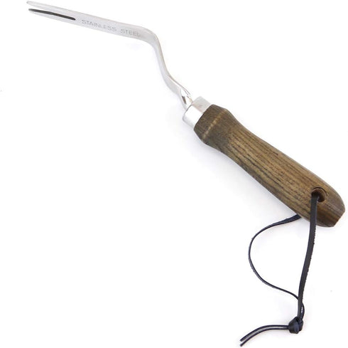 Burpee 12" Stainless Steel Weeder | Durable Long Lasting Garden Tool | Leather Wrist Strap 5" Handle, Walnut...
