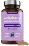 Vitamin Bounty Elderberry Organic Elderberry Capsules for Adults - Elderberry Vitamin C and Zinc Supplement, & Echinacea, Immune System Support, A...