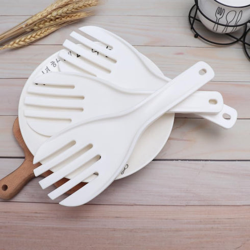 White Jumbo Large Plastic Rice Paddle Spatula Scoop Fork-Like, 10.63" (27 cm) Long, Serving Spoons?Rice and Potato Servers...