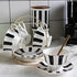 Black and White Retro Series European Striped Polka Dot Coffee Cup and Saucer Mug Cake Plate Afternoon Tea Set (A)...