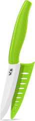 Vos Ceramic Paring Knife - 4 Inch Zirconia Blade With Sheath Cover - Handle Fruit and Vegetables Kitchen Knife (Green)...