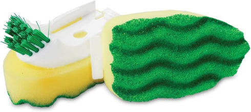 Libman Pot and Pan Scrubbing Dish Wand Scrub Brush Bundle with Curved Kitchen Brush and Two Sponge Refills...