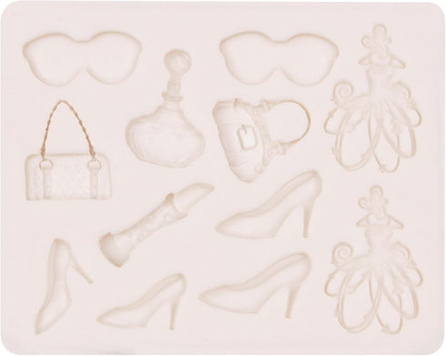 Makeup Theme Polymer Clay Molds for Earrings, Fashion Handbag High Heels Lipstick Polymer Clay Molds, Perfume Ceremonial Dress Sunglasses Clay Mol...