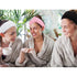 3Pcs Pink Spa Headband, Make up Hairband, Stretch Terry Cloth Headbands and Face Wash Wristband Set, Makeup Headbands Wrist Towels for Washing Fac...