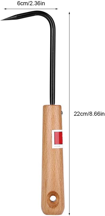 Bonsai Root Hook, Handle Weeder Garden Weeding Digging Cultivator Weed Remover Tool Single-Claw for Home Outdoor Garden...