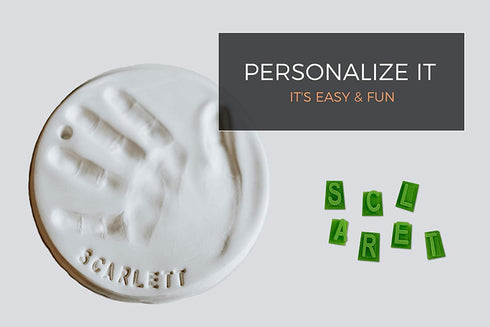 Baby Handprint Footprint Keepsake Ornament Kit (Makes 2) - Bonus Stencil for Personalized Christmas, Newborn, New Mom & Shower Gifts. 2 Easels! No...