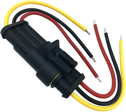 5 Kit 3 Pin Way Car Waterproof Electrical Connector Plug Male Female Wire Cable Connector Plug with Wire AWG Marine...