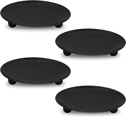 Iron Plate Candle HolderBlack Pillar Candle Holders for Table?Decorative Pillar Candle Plate?Pedestal Candle Stand for LED & Wax Candles, and Wax ...