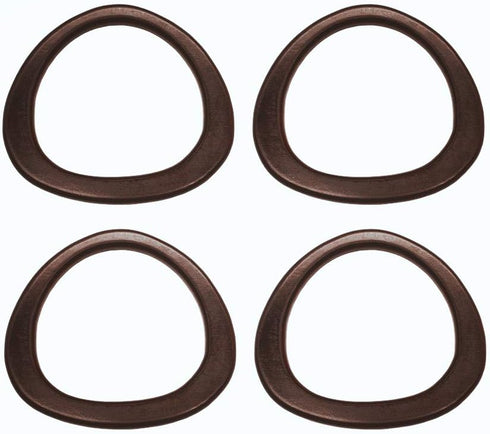 Model Worker 4PCS MDF Oval Shaped Handles Replacement for Handmade Bag Handbags Purse Handles (Dark Brown)...