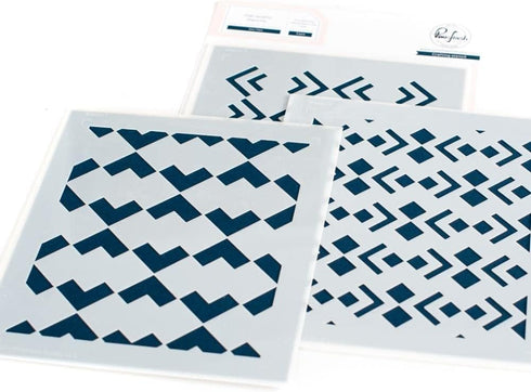 PINKFRESH STUDIO PINKFRESH Stencil A2, Geo Tiles Layering...