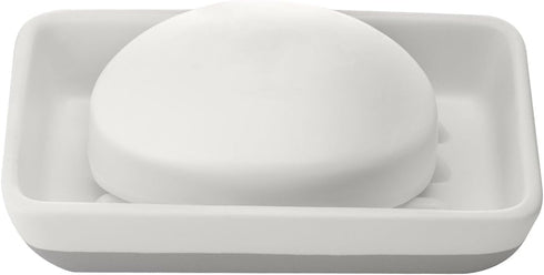 Full Circle Raise The Bar Ceramic Bathroom Soap Dish, White...