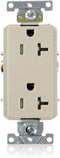 Leviton TDR20-I 20 Amp, 125 Volt, Tamper Resistant, Decora Plus Duplex Receptacle, Straight Blade, Commercial Grade, Self Grounding, Ivory...