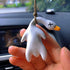 Cute Swing Duck Car Interior Accessories Decor, Swinging Rear View Mirror Hanging Ornament for Women Men Gift (White)...