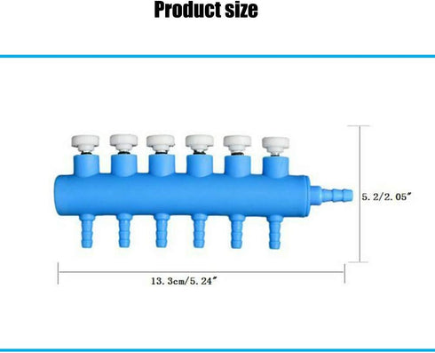 1Pcs Aquarium 4/6 Way Air Pump Valve- Manifold Air Flow Control Distributor Oxygen Splitter Adjustable 4/8MM Pipe Tube Universal...