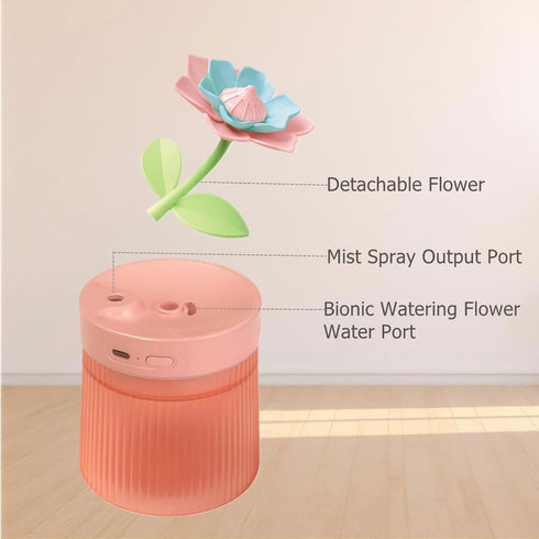 Home Humidifier,260mlCool Mist Humidifier,essential oil diffusers,2 in 1 Portable LED Air Humidifier Desk Lamp,USB Rechaegable Eternal Flower Humi...