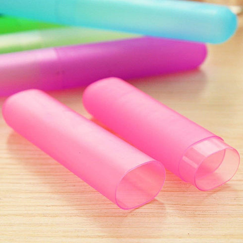 5Pcs Travel Toothbrush Case Plastic Portable Dust-Proof Toothbrushes Holder Toothbrush Tube Container Toothbrush Carrying Case Cover Protector for...