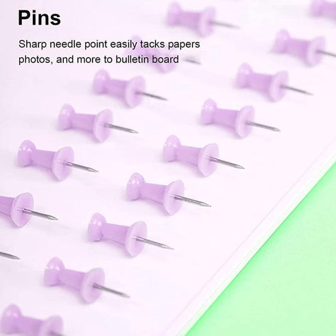 Purple Binder Clips and Paper Clips Push Pins Tacks Sets, Total 72 PCS Assorted Sizes Office Supplies Set for Women, Student, School, Home & Desk ...