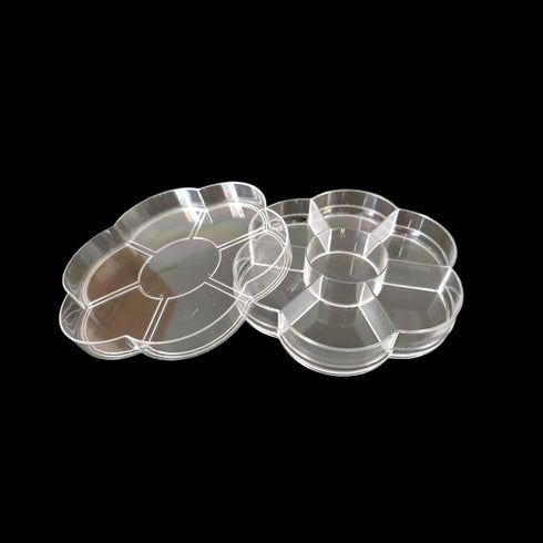 Plastic Clear Round Jewelry Box 7 Grids Travel Plum Flower Shaped Jewelry Bead Organizer Box Storage Container Case for Crafts Screws Small Parts ...