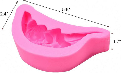 HiParty Cute Sleeping Angel Baby on a Leaf Silicone Fondant Mold Angel with Wings Baby Shower Birthday Party Cake Decoration Chocolate Candy Mold ...