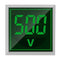 Digital Display AC Voltage Indicator, 22mm Square Head LED Voltage Tester AC50~500V Voltmeter Monitor (Green)...