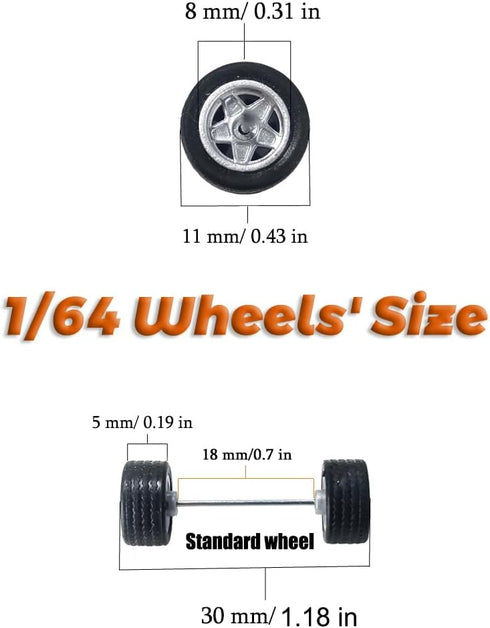 Hot 1/64 Wheels for Diecast Model Car Vehicles (10 Sets in 1 Box), Suitable for Car Culture Collectors, Modified Sets, Replace The Mainline, Real ...