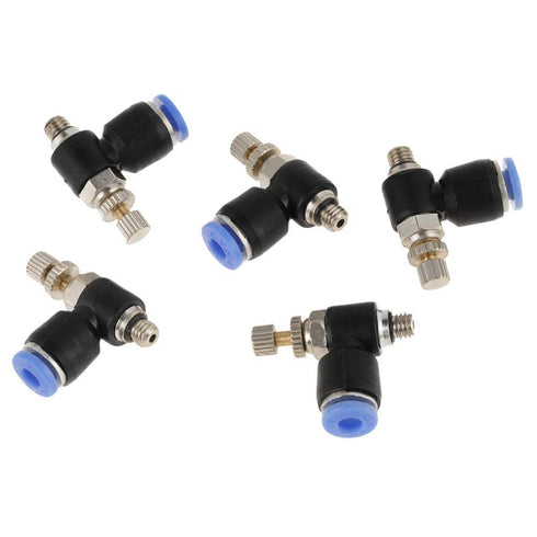 20Pcs OD 4mm M5 Pneumatic Air Flow Speed Control Valve Hose Fitting Quick Connector 360° Rotation for Industrial...