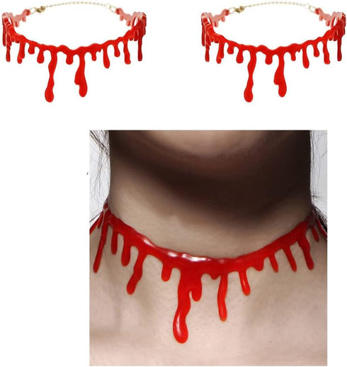 Dripping Blood Choker Halloween Necklace for Women Vampire Costume Accessories Slit Throat Bloody Choker Necklace for Girls Halloween Party Favors...