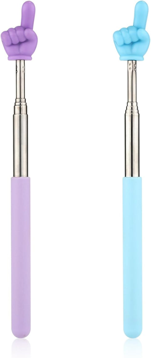 2pcs Retractable Teachers Pointer Sticks, Telescopic Finger Teachers Pointer for Classroom Presentation Whiteboard Extendable Hand Pointing Stick ...
