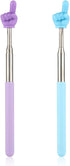 2pcs Retractable Teachers Pointer Sticks, Telescopic Finger Teachers Pointer for Classroom Presentation Whiteboard Extendable Hand Pointing Stick ...