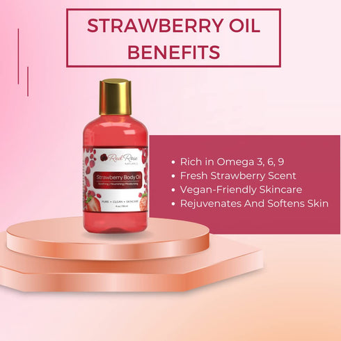Strawberry Body Oil, Natural Body Oil For Women, Shower and Bath Perfume, Hydrating & Deep Moisturizing, Reduce Dry Skin, Long Lasting Fragrance, ...