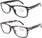 DOOViC Reading Glasses Set of 2 Blue Light Blocking Black/Tortoise Spring Hinge Quality Readers for Men and Women Anti Eyestrain 2.00 Strength...