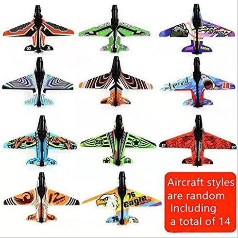 Airplane Launcher Toy Catapult Aircrafts Gun with 14 Foam Aircrafts, Shooting Games Outdoor Sport Activity Birthday Gifts Party Gifts for Kids Tod...