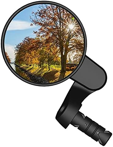 MEACHOW 2022 New Bar End Bike Mirror, 80mm Crystal UHD Automotive Grade Glass Lens E-Bike Mirrors, Scratch Resistant, Safe Rearview Mirrors, (Silv...