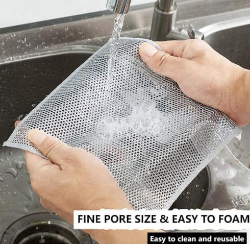 Poshzon Cleaning Cloths, Hevito Multipurpose Wire Miracle Cleaning Cloths, Multipurpose Wire Dishwashing Rags for Wet and Dry, for washing dishes,...